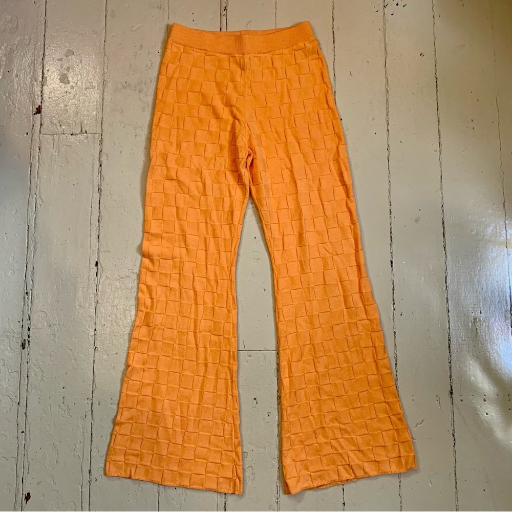 Another Girl Orange Textured Pants 100% Organic Cotton